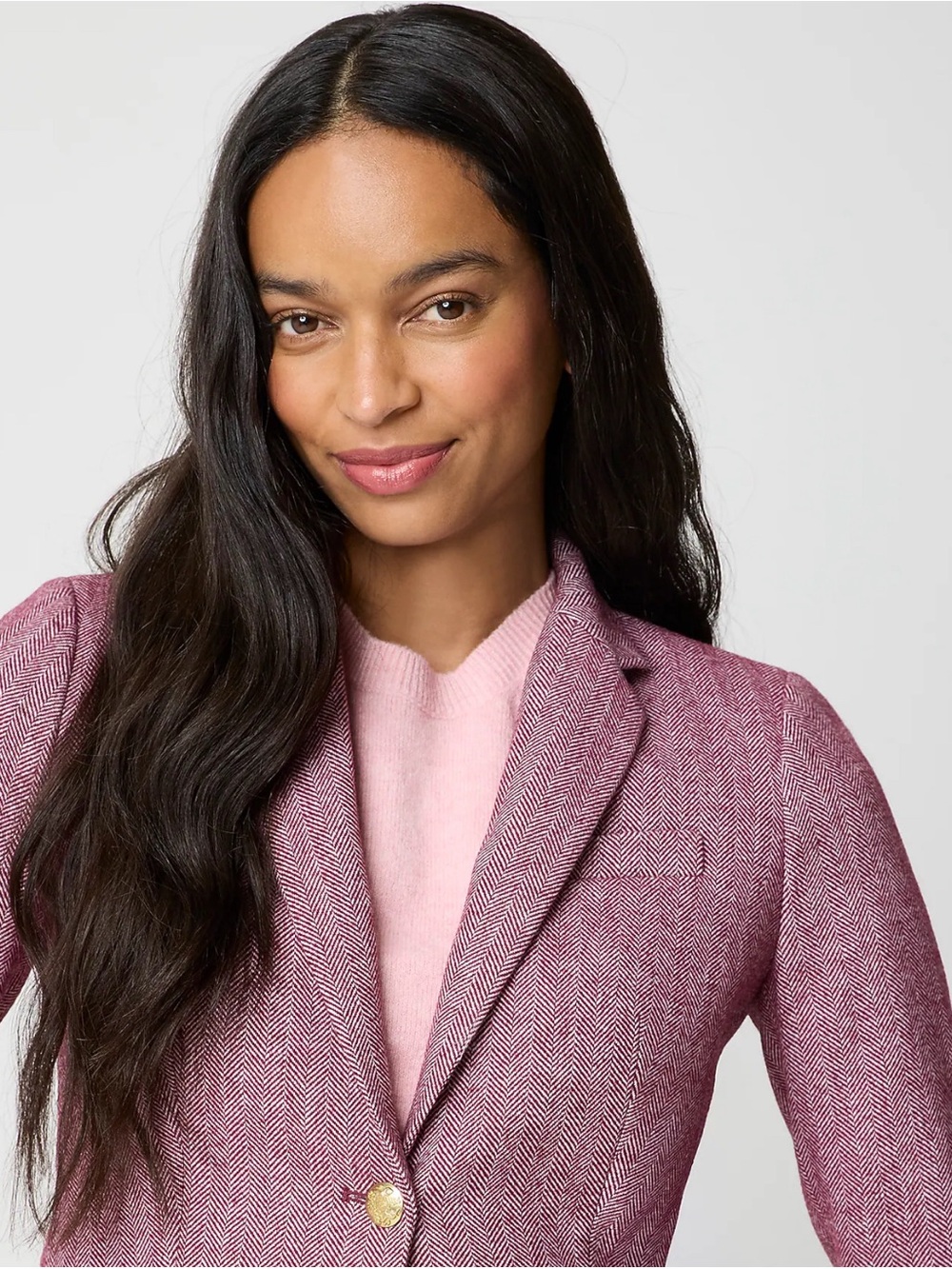 J. Crew Factory Herringbone wool-blend schoolboy blazer